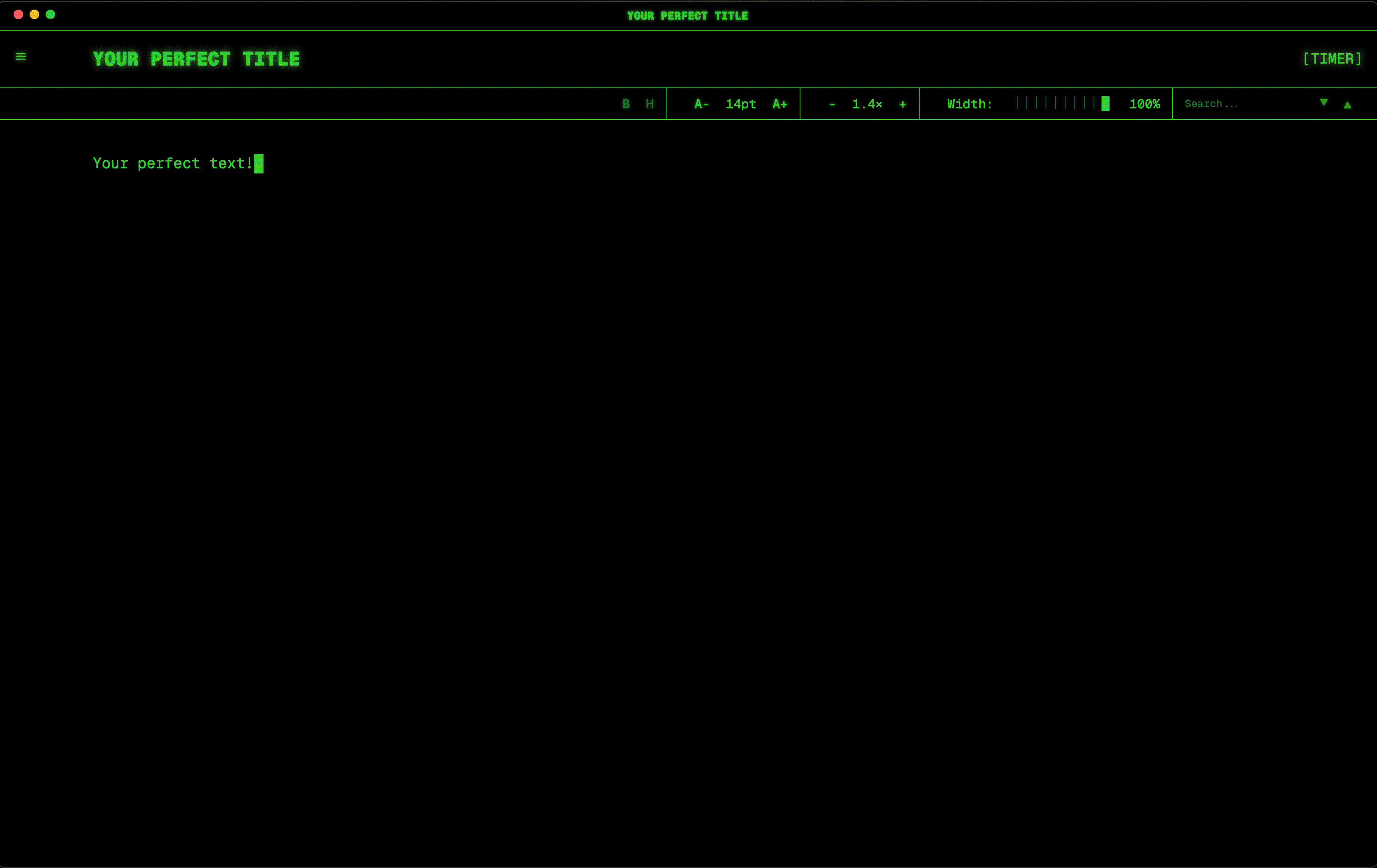 PHOSPHOR Demo - Retro Text Editor in Action